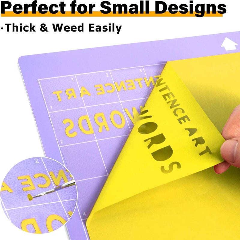 HTVRONT Heat Transfer Vinyl Yellow HTV Rolls - 12" x 20ft Yellow Iron on Vinyl for All Cutting Machines, HTV Vinyl for Shirts - Easy to Cut & Weed for Heat Transfer Design - Image 4
